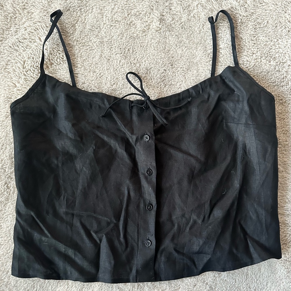 Lauren by Ralph Lauren Petite Linen Crop Top